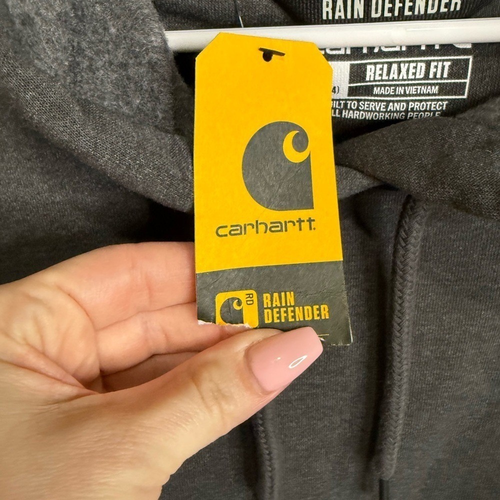 Carhartt Rain‎ Defender Hoodie Men L Gray Relaxed Fit Water Resistant NWT - Picture 3 of 6